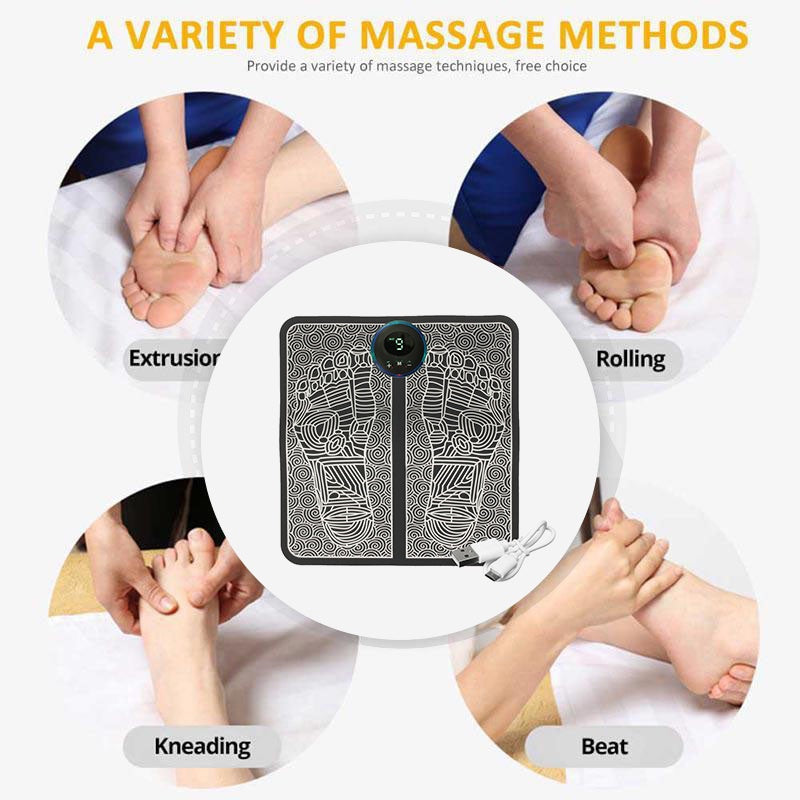 EMS Foot Massager Mat – 9-Intensity Electric Foot Massage Pad with 6 Modes