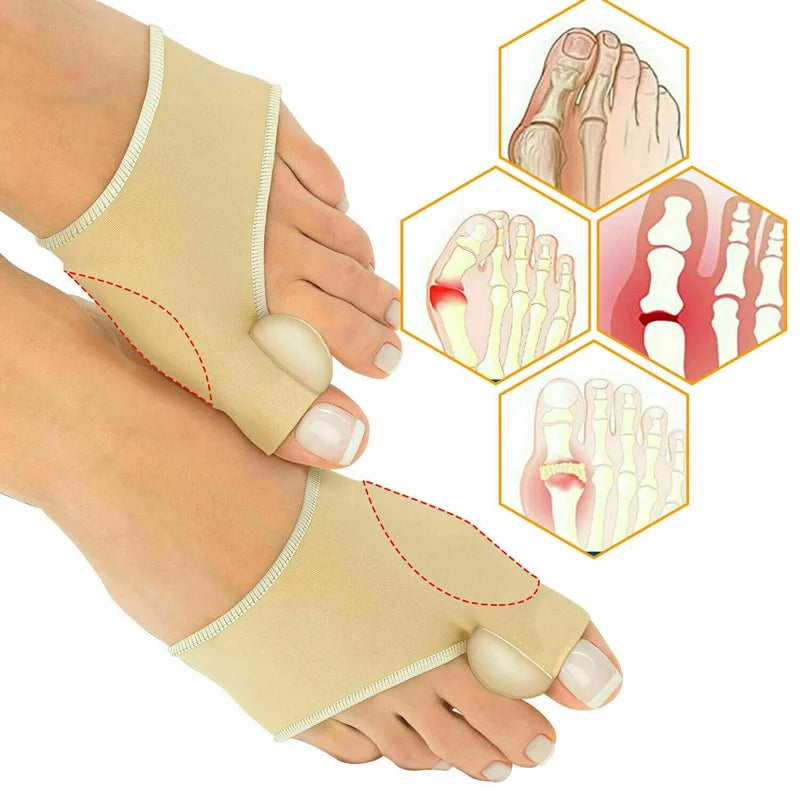 Bunion Corrector Socks with Toe Separator | Soft Gel Foot Support & Toe Alignment Sleeves