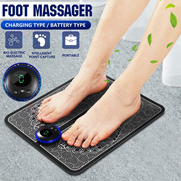 EMS Foot Massager Mat – 9-Intensity Electric Foot Massage Pad with 6 Modes