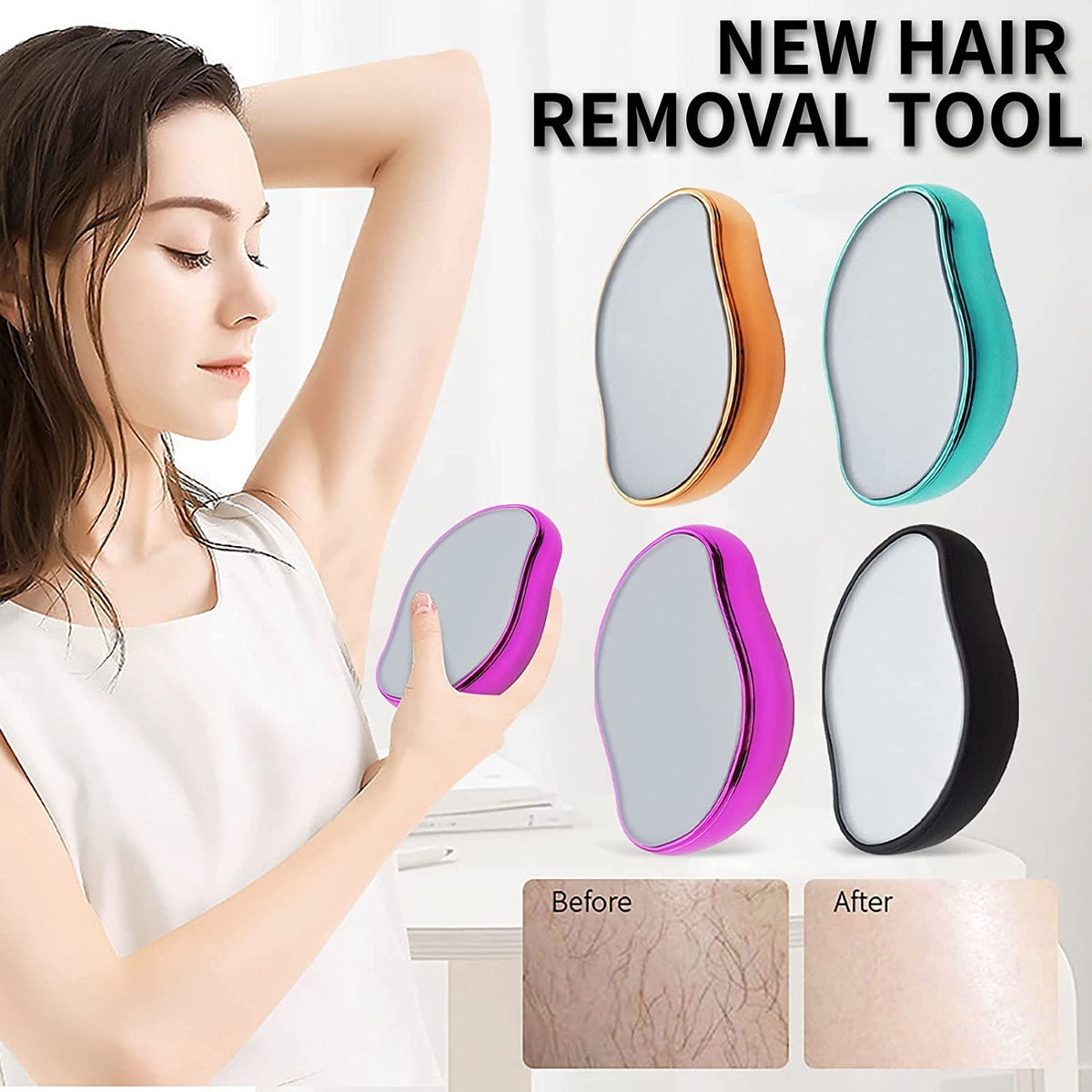Crystal Hair Eraser – Magic Crystal Hair Remover | Painless Hair Removal for Smooth, Silky Skin