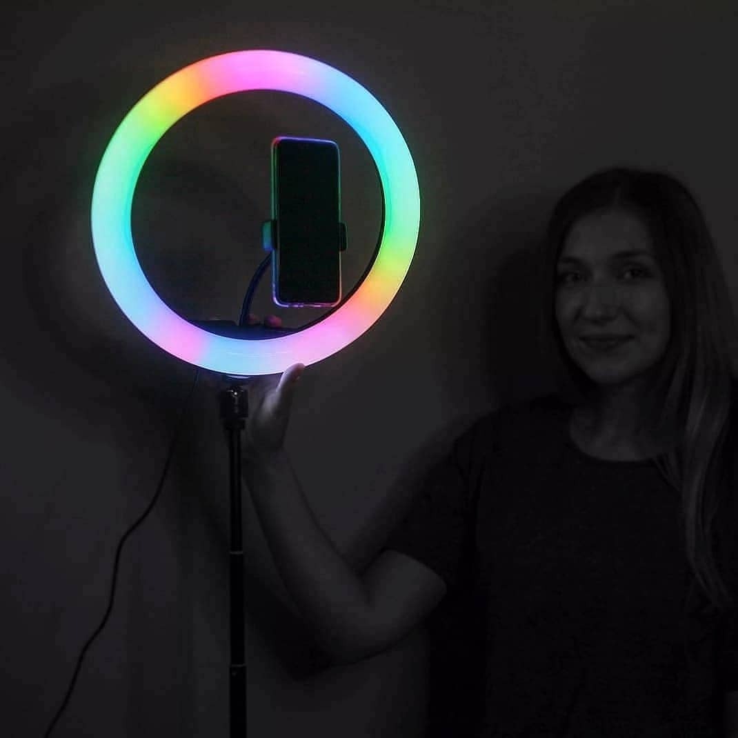 RGB Ring Light 26cm MJ26 – 7ft Stand, Mobile Holder & Adjustable Light