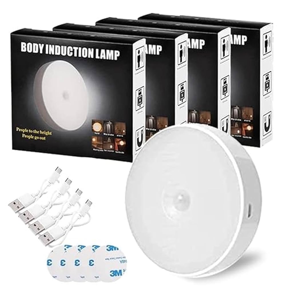Intelligent Induction LED Sensor Light – Rechargeable Motion Sensor Lamp | Self-Adhesive Light for Kitchen, Closet, Stairs & Office
