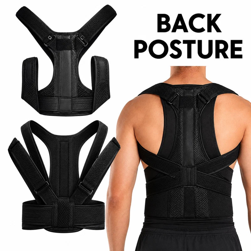 Adjustable Back Support Belt | Posture Corrector | Breathable Spine & Shoulder Support Brace for Men & Women