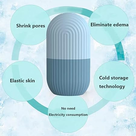 Ice Face Roller – Reusable Facial Ice Roller for Puffiness, Redness & Smoother-Looking Skin