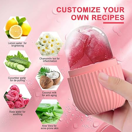 Ice Face Roller – Reusable Facial Ice Roller for Puffiness, Redness & Smoother-Looking Skin
