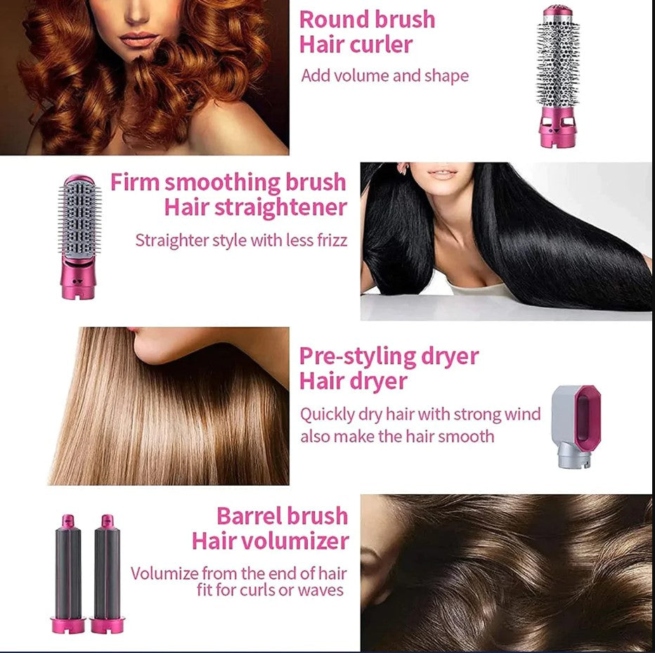 5-in-1 Hair Styler – Hair Dryer, Straightener, Curler & Volumizer