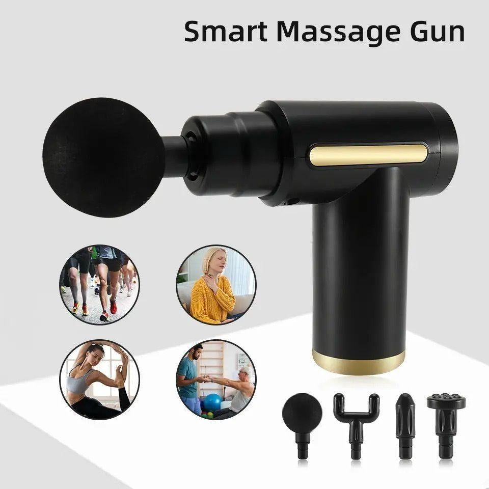 4-in-1 Massage Gun – Deep Muscle Massager with 4 Massage Heads