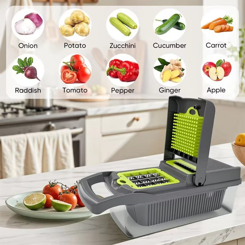 16-in-1  Fruits and Vegetable Chopper – All-in-One Food Slicer, Dicer & Grater