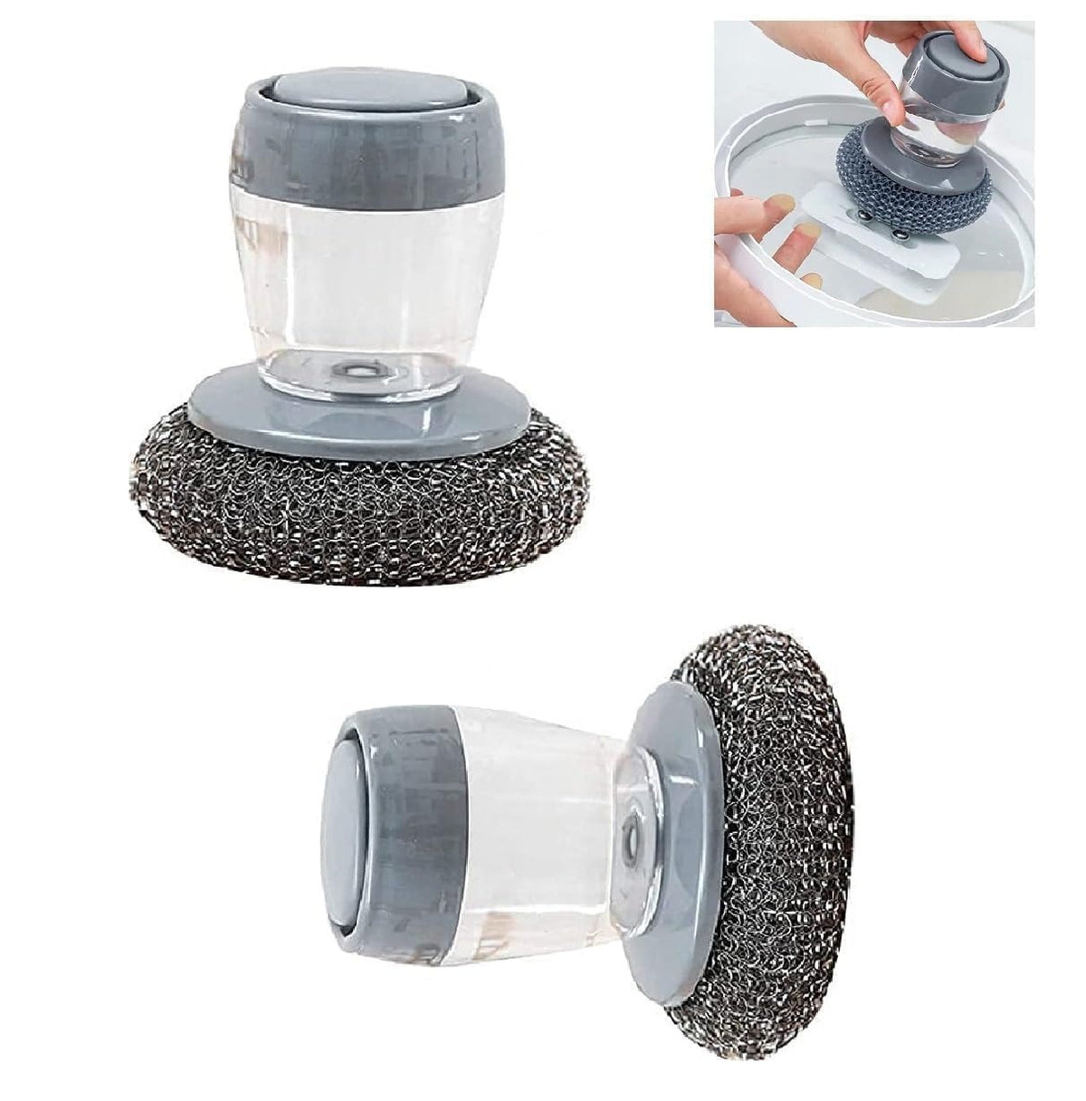 Soap Dispensing Scrubber Brush – 3-Pack Dish & Kitchen Cleaning Brush