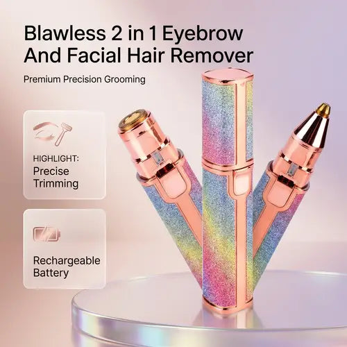 2-in-1 USB Rechargeable Eyebrow Trimmer - Smooth & Painless Hair Removal