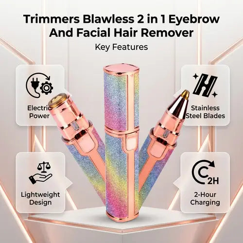 2-in-1 USB Rechargeable Eyebrow Trimmer - Smooth & Painless Hair Removal