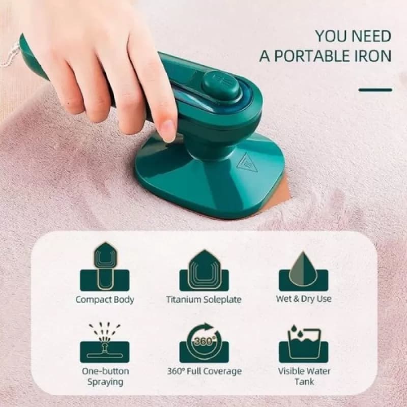 Professional Mini Steam Iron for Clothes – Quick Wrinkle Remover